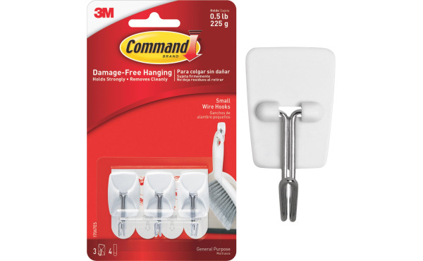 Command 3/4 In. x 1-5/8 In. Wire Adhesive Hook (3 Pack)